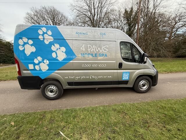 One of our latest 4 Paws vans parked on a country lane